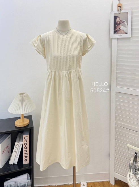 Summer Round Neckline Short Sleeves Maxi Dress